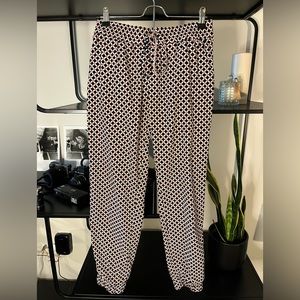 Michael Kors silky joggers. 0. Navy/Orange/White patterned.